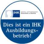 Siegel der IHK Ostwestfalen zu Bielefeld: IHK-Ausbildungsbetrieb